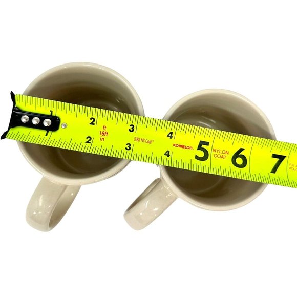 Cardinal Mug Rooster Red Checker Pattern Hand Painted Coffee Tea Cup Lot of Two - Picture 9 of 10